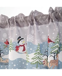 MarCielo 3 Piece Christmas Kitchen Curtains Holiday Window Valance and Tiers, Snowman & Festive Design