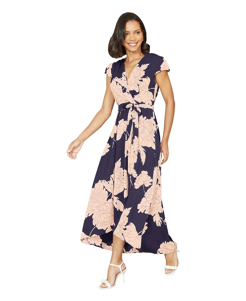 Yumi Women's Floral Blossom Wrap Midi Dress