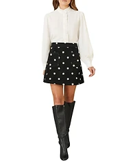 Yumi Women's Corduroy Daisy Mini Skirt