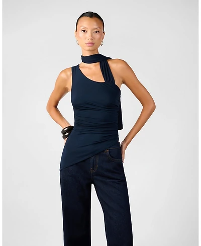 WeWoreWhat Women's One Shoulder Draped Top