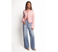 Petal and Pup Women's Payton Scallop Cardigan - Pink Red Xl