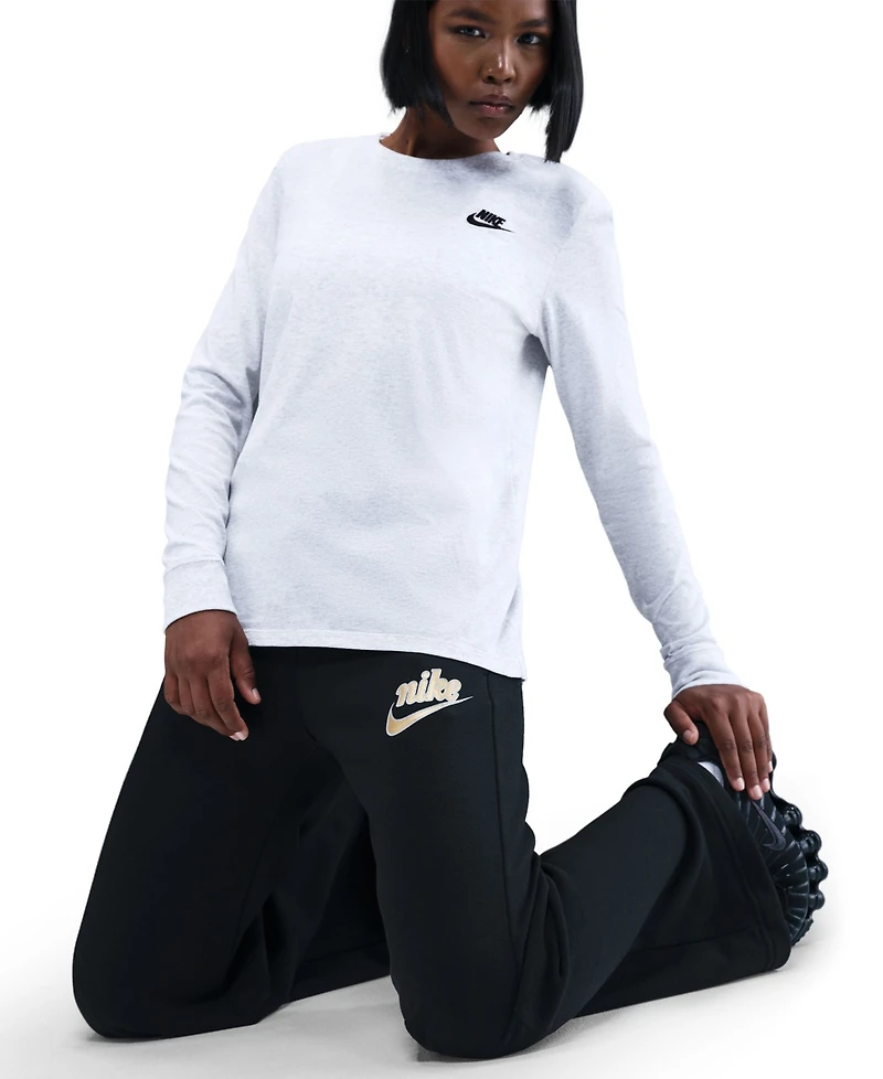 Nike Women's Club Fleece Mid-Rise Wide-Leg Pants
