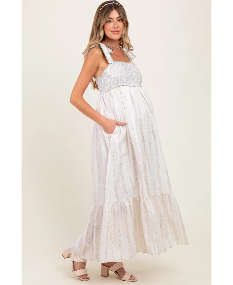 Pinkblush Maternity Peach Floral Cotton Dress