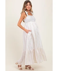 Pinkblush Maternity Peach Floral Cotton Dress