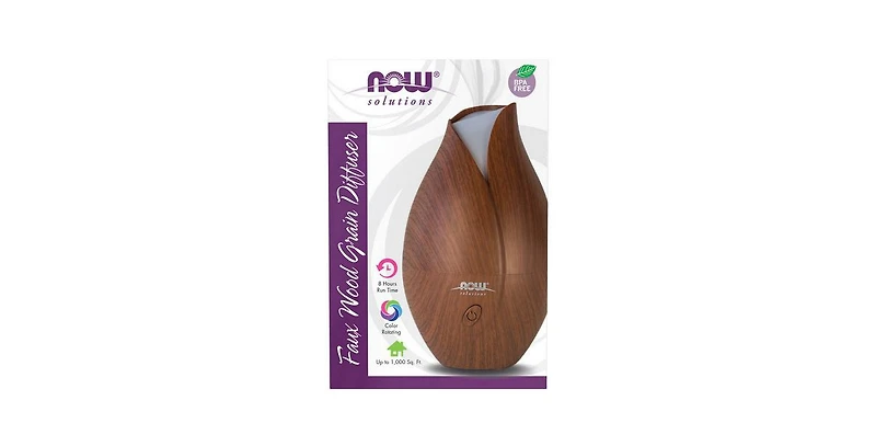 Now Foods Ultrasonic Faux Wood Grain Diffuser, 1 Count