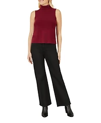 Yumi Women's High Neck Knitted Sleeveless Sweater