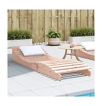 Sun Lounger Natural wood Solid Douglas fir wood 80.7 x 23.6 in