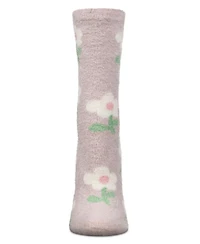 MeMoi Women's Flower Aloe Infused Crew Socks