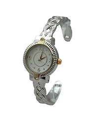 Olivia Pratt Bright Metallic Elegant Cuff Women Watch, Two Tone