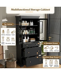 Lovmor 70inch Modern High Freestanding Tall Bathroom Cabinet for Bathroom Living Room Kitchen Storage