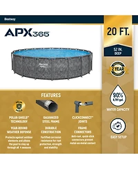 Bestway Apx 365 20'x52" Round Above Ground Swimming Pool Set with Pump & Ladder