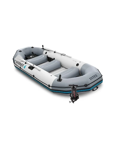 Intex Mariner 4-Person Inflatable River Lake Dinghy Boat with Pump and Oars Set