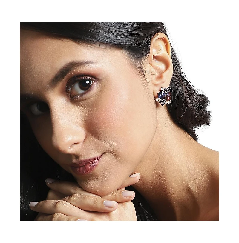 Crystal Textured Stud Earrings
