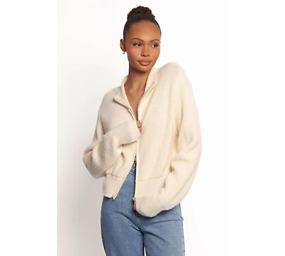 Petal and Pup Women's Kourtney Zip Cardigan - Cream