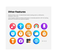 Ruxing Smart 1.96" Amoled Smart Watch for Women Men Outdoor Sport Multifunctional With Bluetooth Calling,Intelligent Reminder 5 Atm -Black