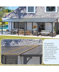 Aecojoy 14'x10' Wall Mounted Gazebos Pergola