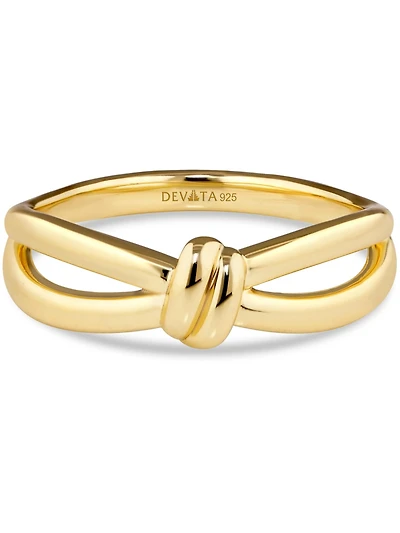Devata Love Knot Ring in Gold Plated Sterling Silver