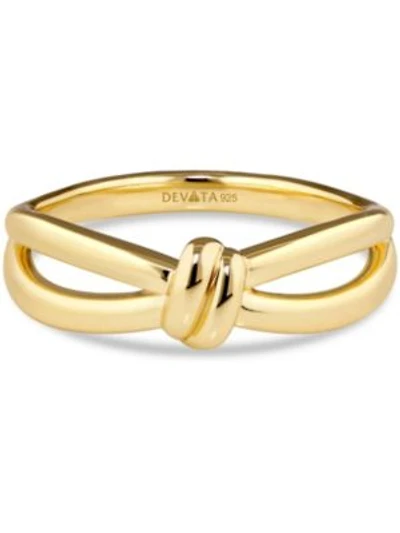 Devata Love Knot Ring In Gold Plated Sterling Silver Size