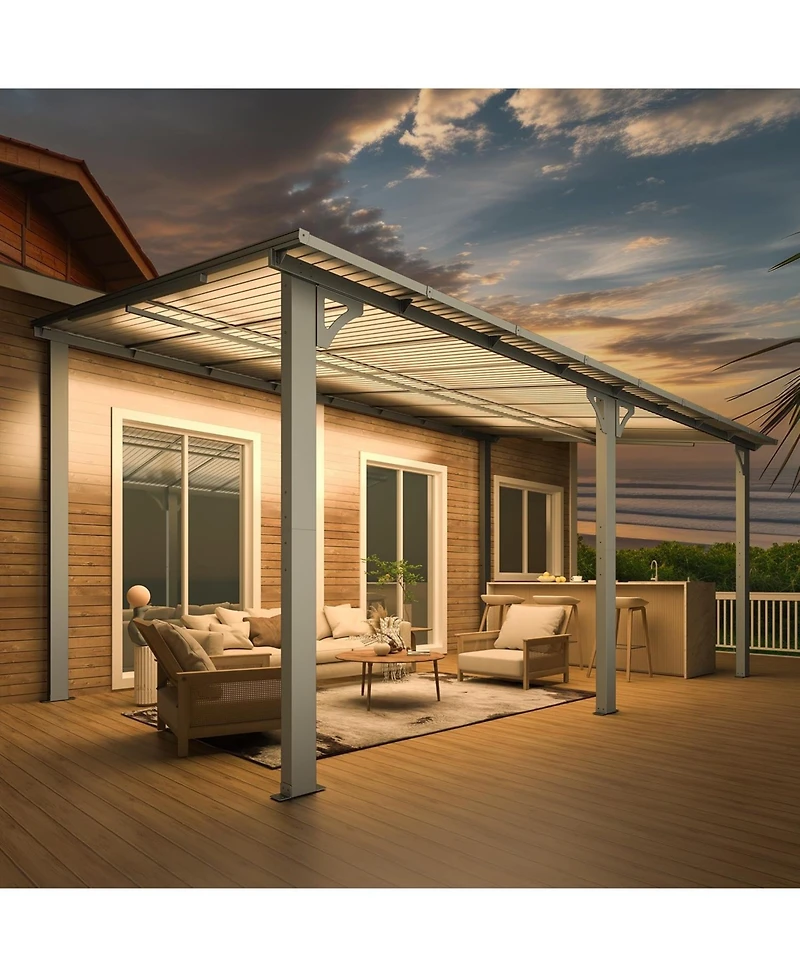 Aecojoy 16'x10' Wall Mounted Gazebos Pergola