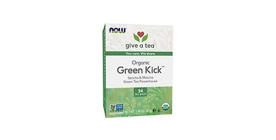 Now Foods Green Kick Tea Bags, 24 each