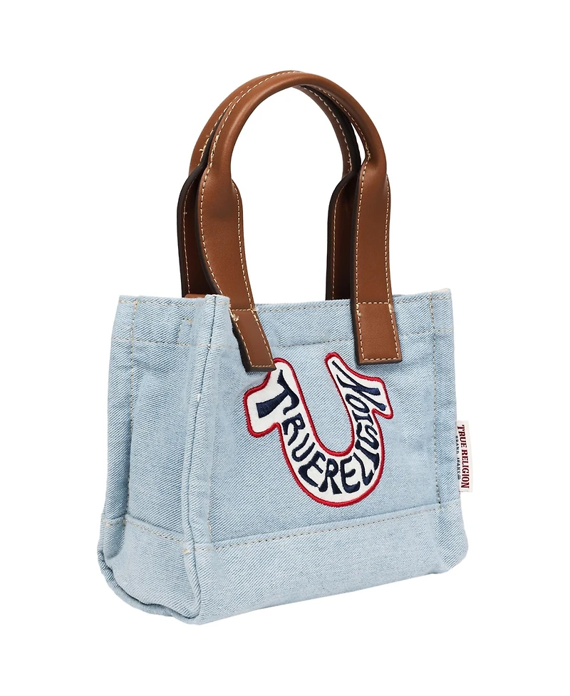 True Religion Retro Horseshoe Denim Mini Tote
