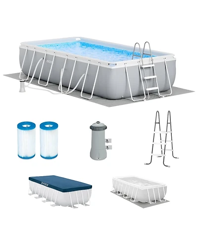 Intex 16 Foot x 42 Inch Prism Frame Rectangular Above Ground Swimming Pool Set