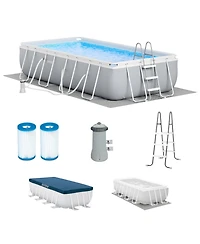 Intex 16 Foot x 42 Inch Prism Frame Rectangular Above Ground Swimming Pool Set
