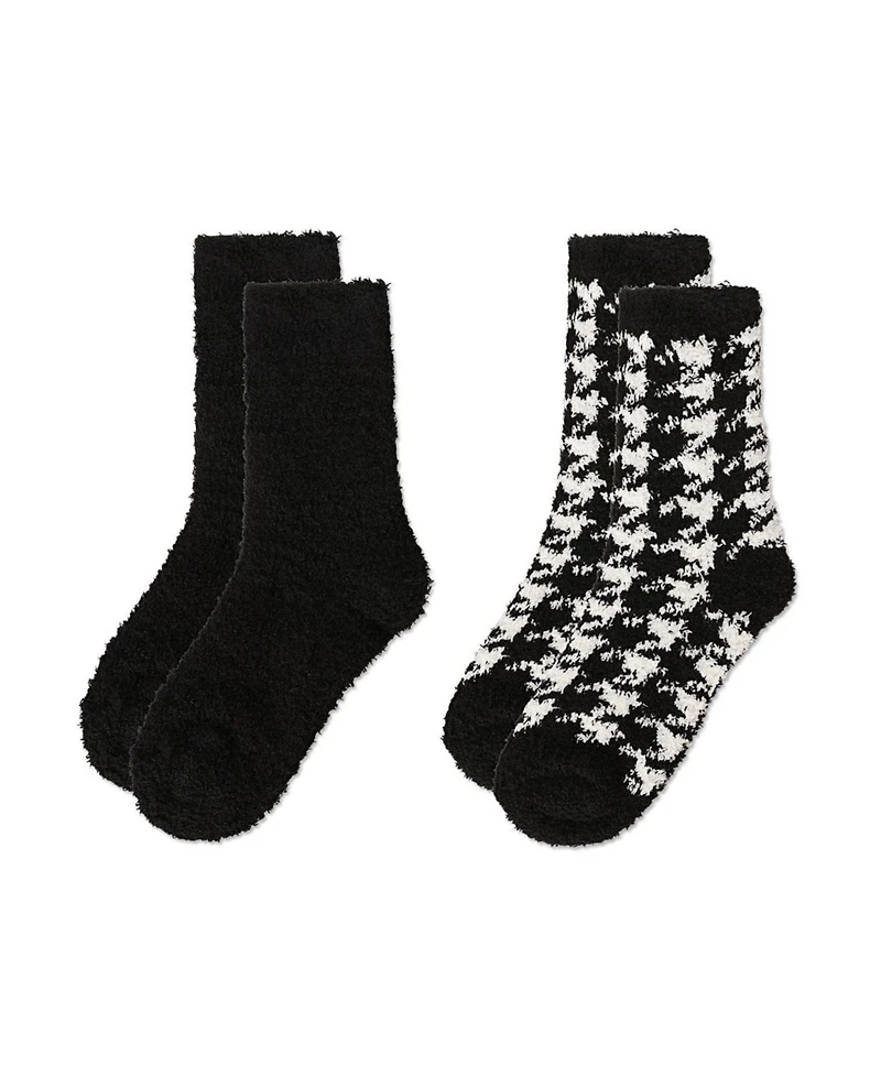 MeMoi Women's ColorHound Fuzzy Socks 2-Pack