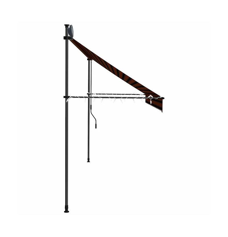 Retractable Awning Orange and Brown Polyester with Pu coating, Steel