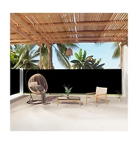 Side Awning Black Polyester with Pu coating, Steel, Aluminum