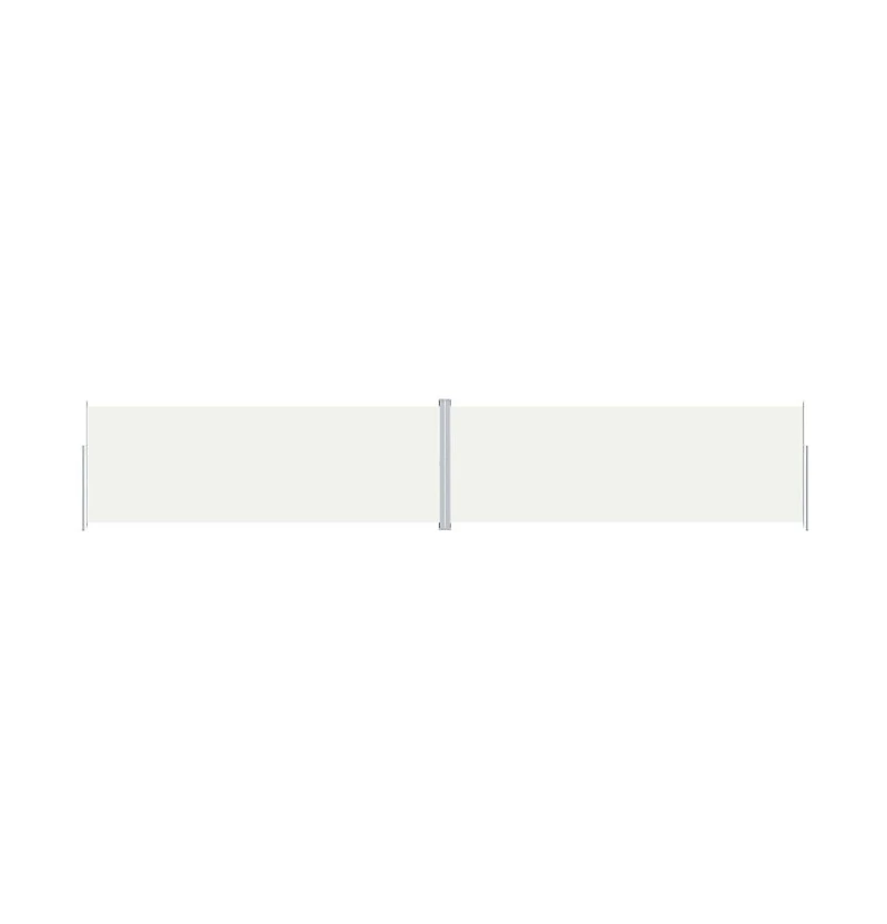 Side Awning Cream Polyester, Steel, Aluminum Large Retractable