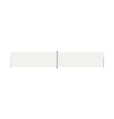 Side Awning Cream Polyester, Steel, Aluminum Large Retractable