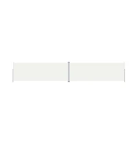 Side Awning Cream Polyester, Steel, Aluminum Large Retractable