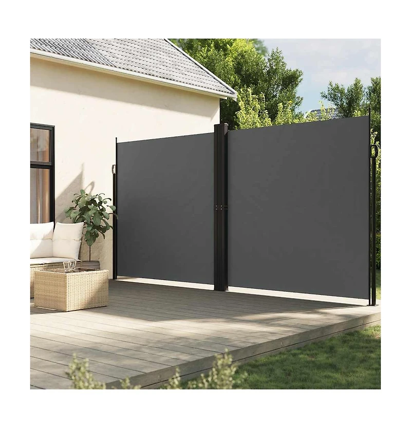 Retractable Side Awning Anthracite Polyester with Pu coating