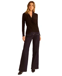 Vince Camuto Women's Long-Sleeve Faux-Wrap Top