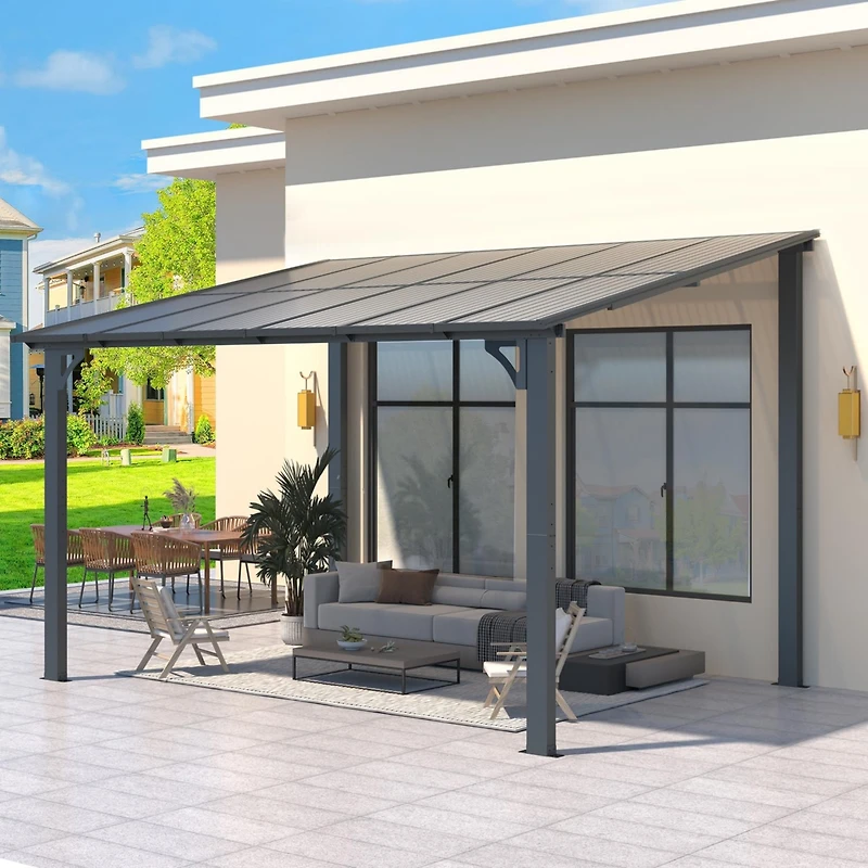 Aecojoy 12'x8' Wall Mounted Gazebos Pergola