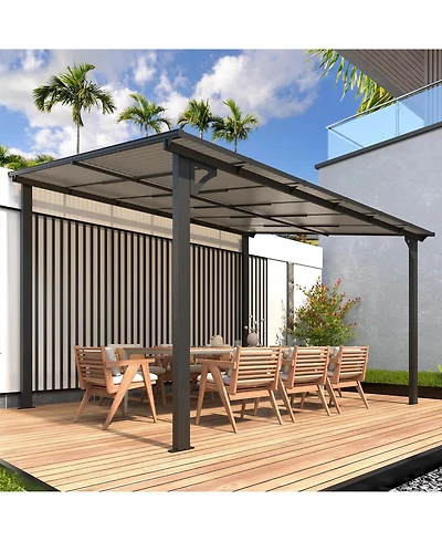 Aecojoy 12'x10' Wall Mounted Gazebos Pergola
