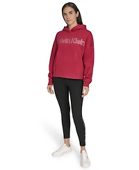 Calvin Klein Women's Performance Metallic Outline Logo Fleece Hoodie