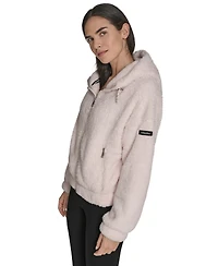 Calvin Klein Women's Performance Oversized Hooded Sherpa Jacket