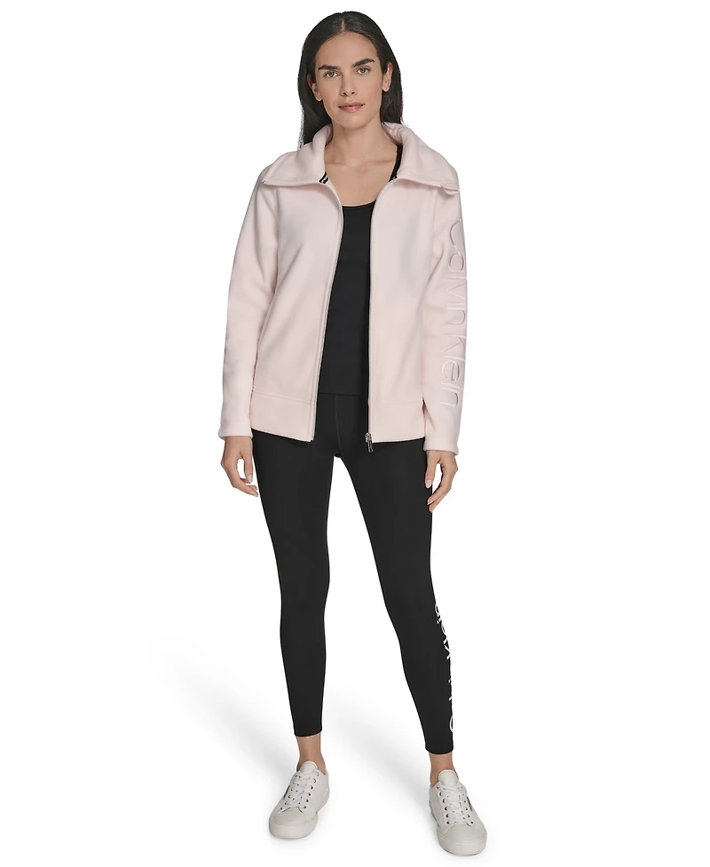 Calvin Klein Women's Active Tech Fleece Mock-Neck Jacket