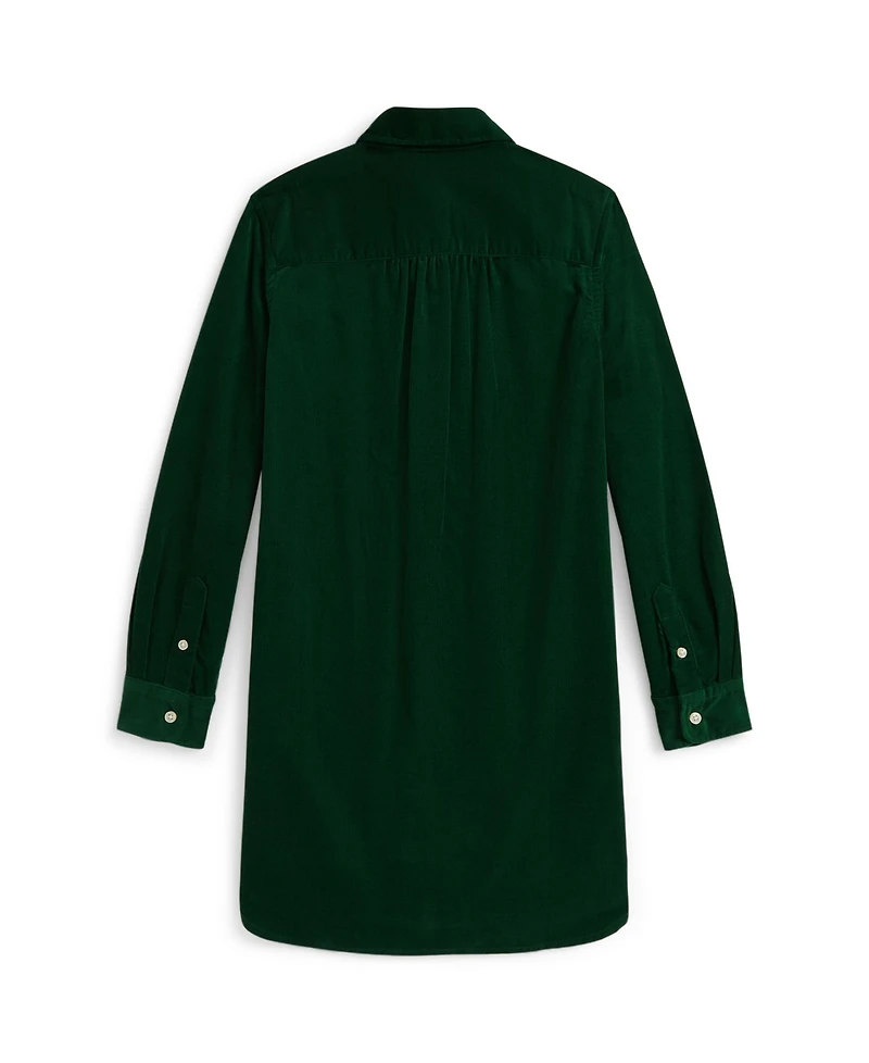 Polo Ralph Lauren Girls 7-16 Pintucked Long Sleeves Corduroy Dress