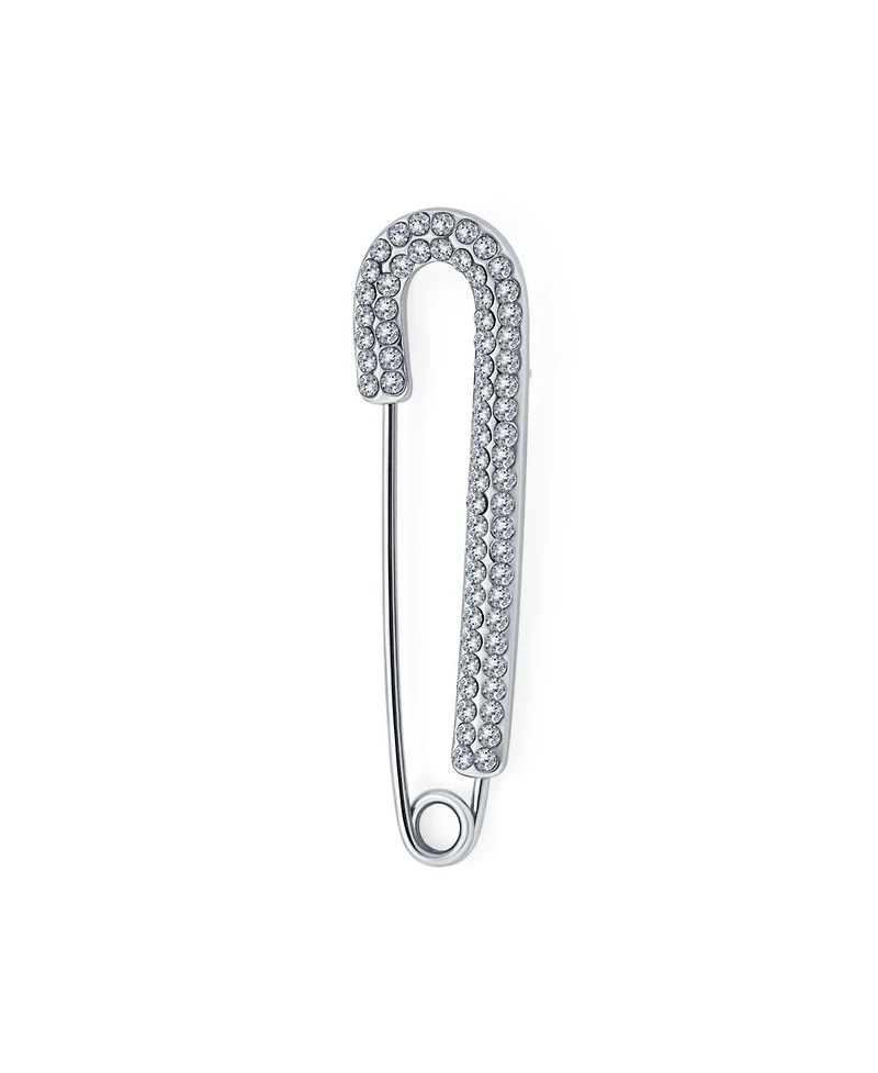 Bling Jewelry Set of 2 Crystal Candy Cane Safety Pin Brooch Pin Gold Silver Plated 2 Inch