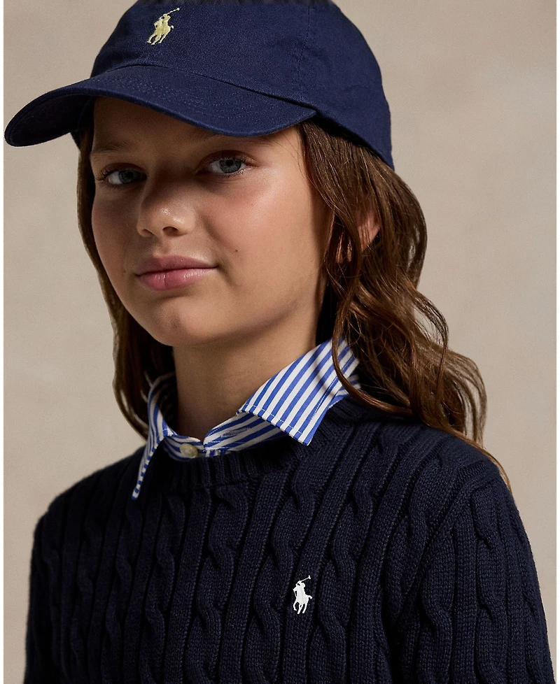 Polo Ralph Lauren Girls 7-16 Cable-Knit Long Sleeves Sweater