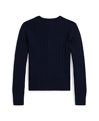 Polo Ralph Lauren Girls 7-16 Bear Mini-Cable Cardigan