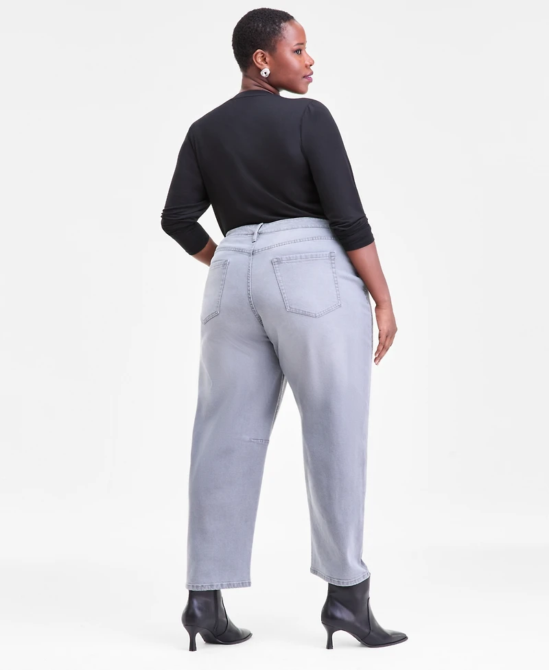 I.n.c. International Concepts Plus V-Neck Long-Sleeve Layering Top, Macy's Exclusive