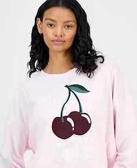 Grayson Threads, The Label Women's Embroidered Cherries Sweatshirt