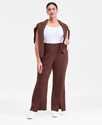 I.n.c. International Concepts Plus Pull-On Split-Hem Flare Pants, Macy's Exclusive