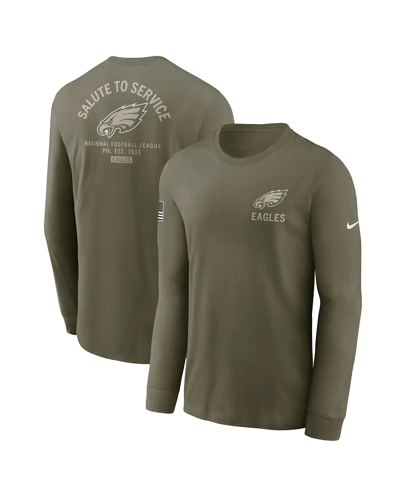 Nike Men's Olive Philadelphia Eagles 2025 Salute to Service Long Sleeve T-Shirt