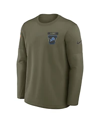 Nike Men's Olive Detroit Lions 2025 Salute to Service Coaches Therma-Fit Long Sleeve T-Shirt
