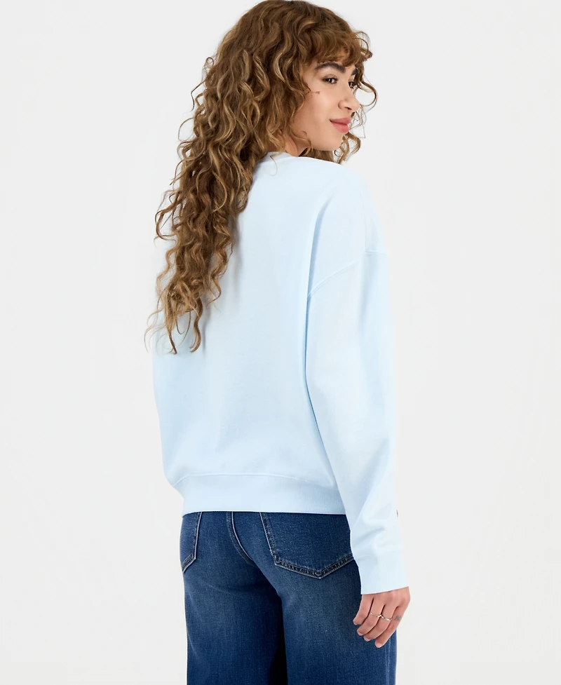 Grayson Threads, The Label Juniors' Hello Kitty Winter Grid Fleece Crewneck Sweatshirt